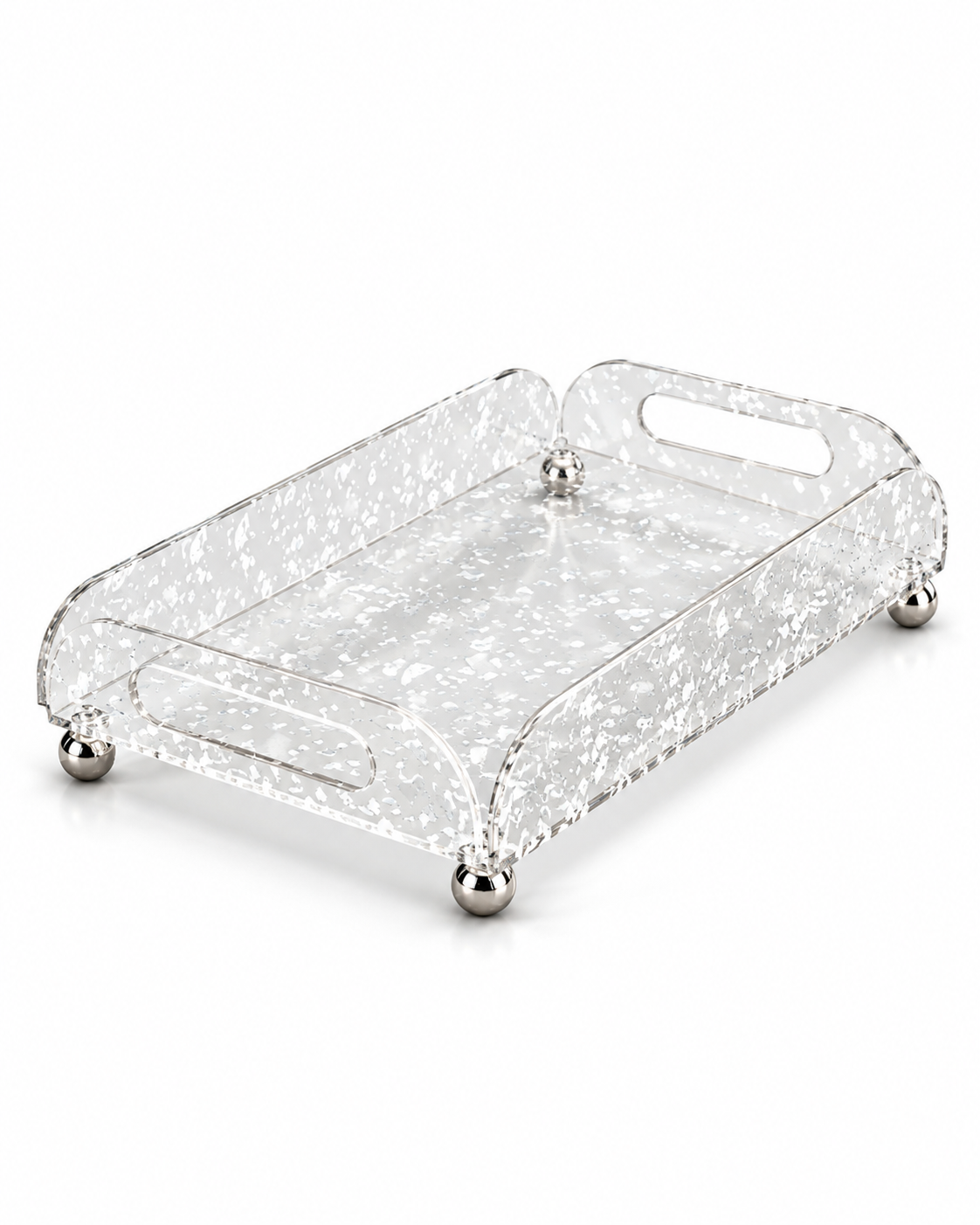 Set of 3 Premium Clear Acrylic Display Riser Stand with Crystal Pattern