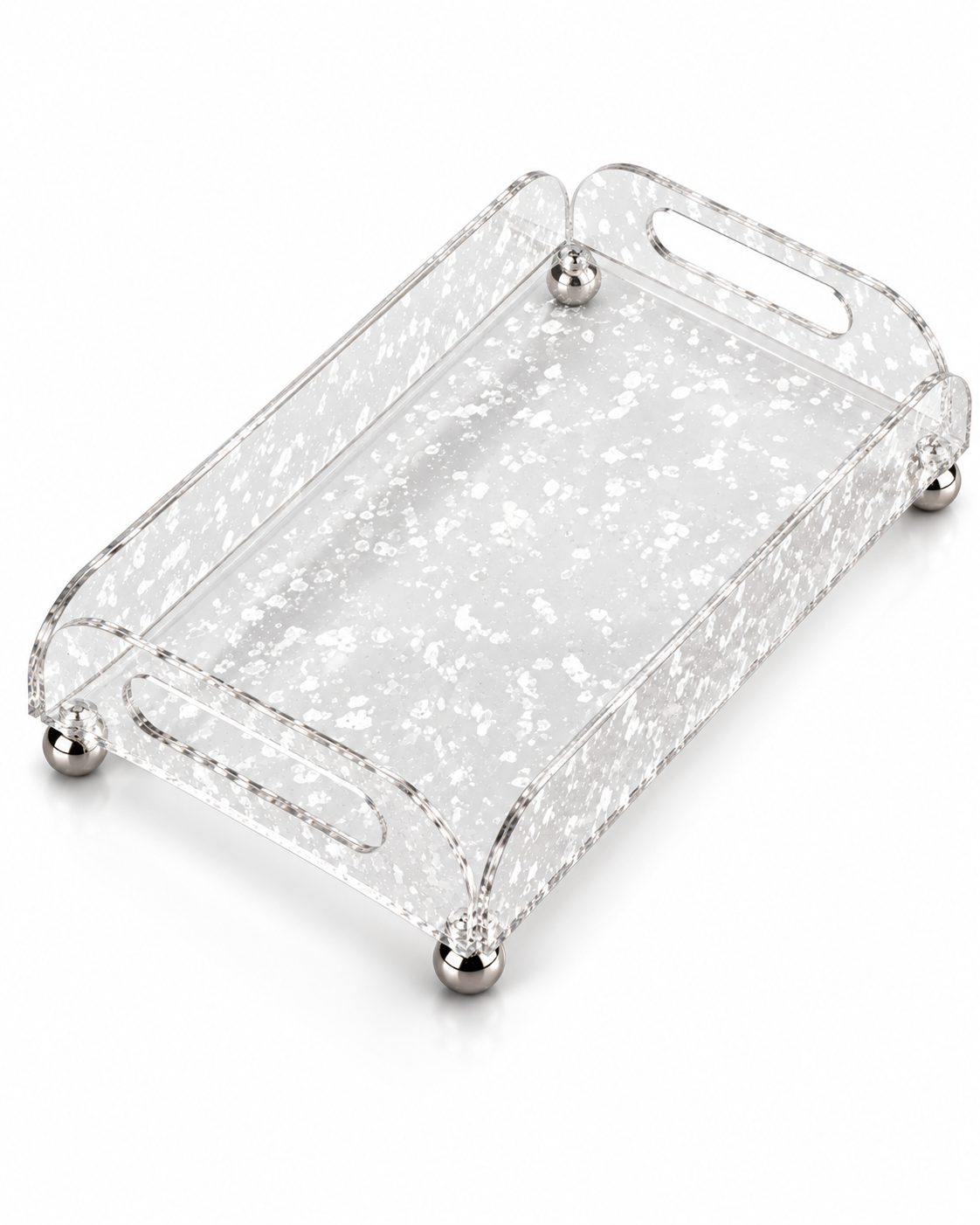 Set of 3 Premium Clear Acrylic Display Riser Stand with Crystal Pattern