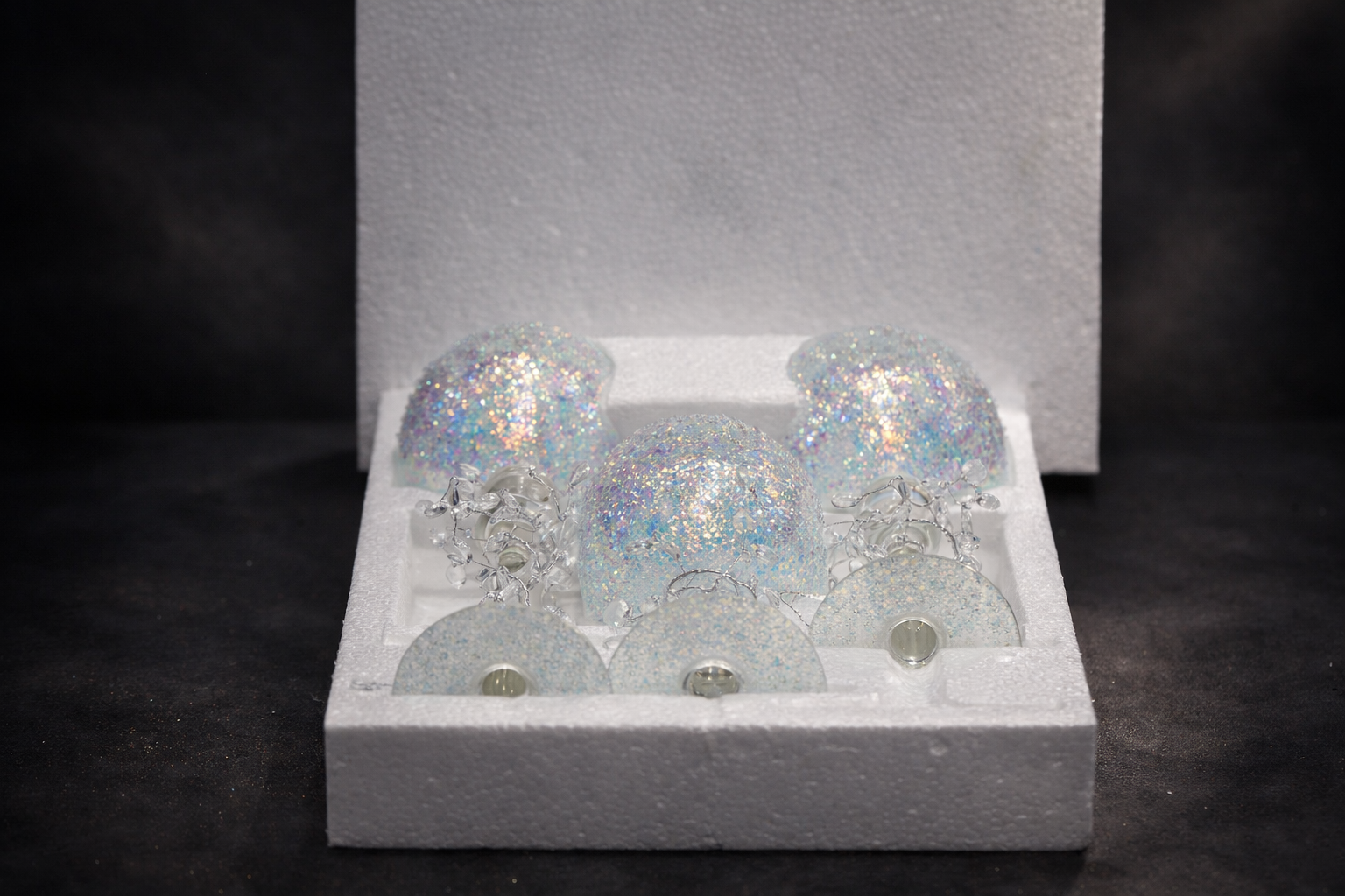 Set of 3 Floral Embossed Decorative Candle Stands