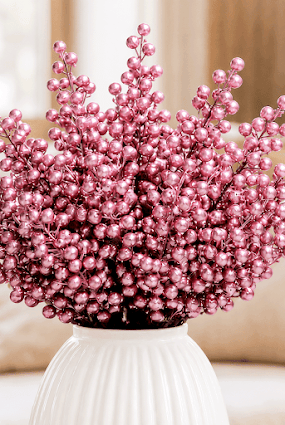 Frosted Artificial Foam Berry Stem — Wedding Bouquet & DIY Décor Spray