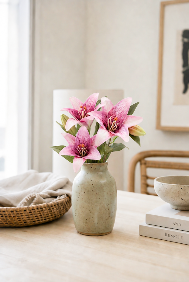 Set of 5 Botanical Lily Artificial Flower Stem