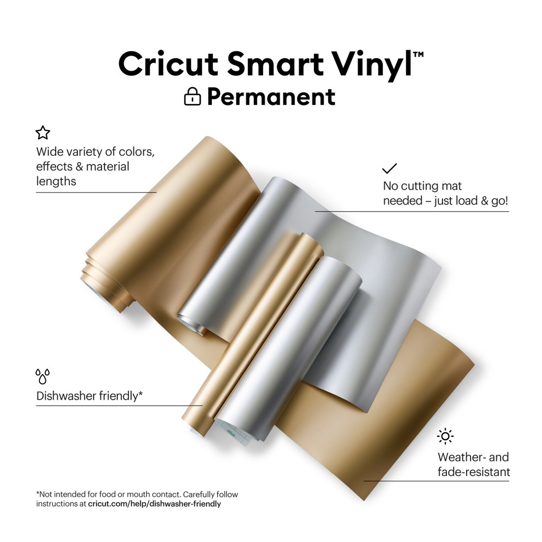 Cricut Smart Vinyl Permanent - Matte Metallic Champagne (13 in x 36 in)