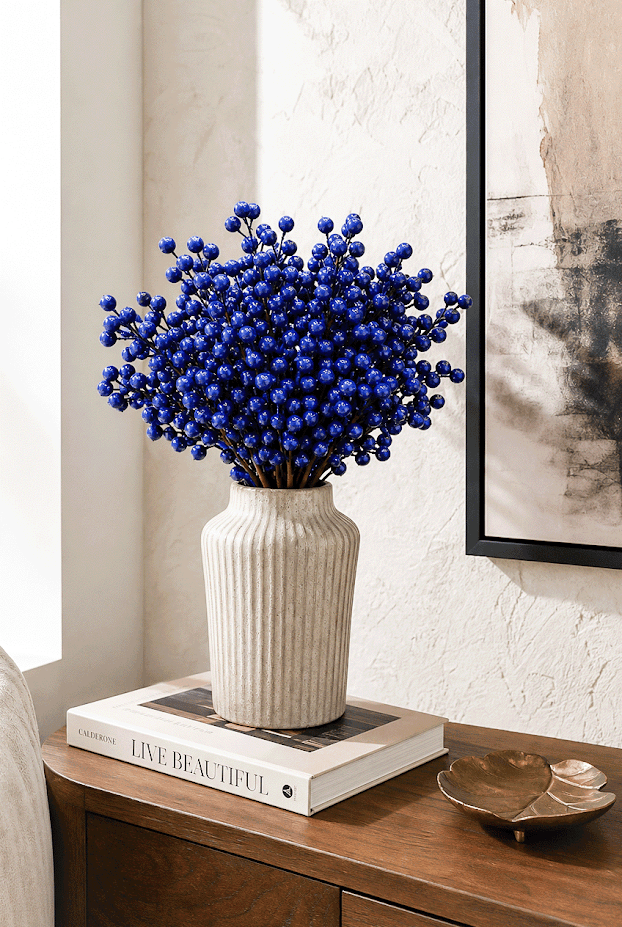 Frosted Artificial Foam Berry Stem — Wedding Bouquet & DIY Décor Spray