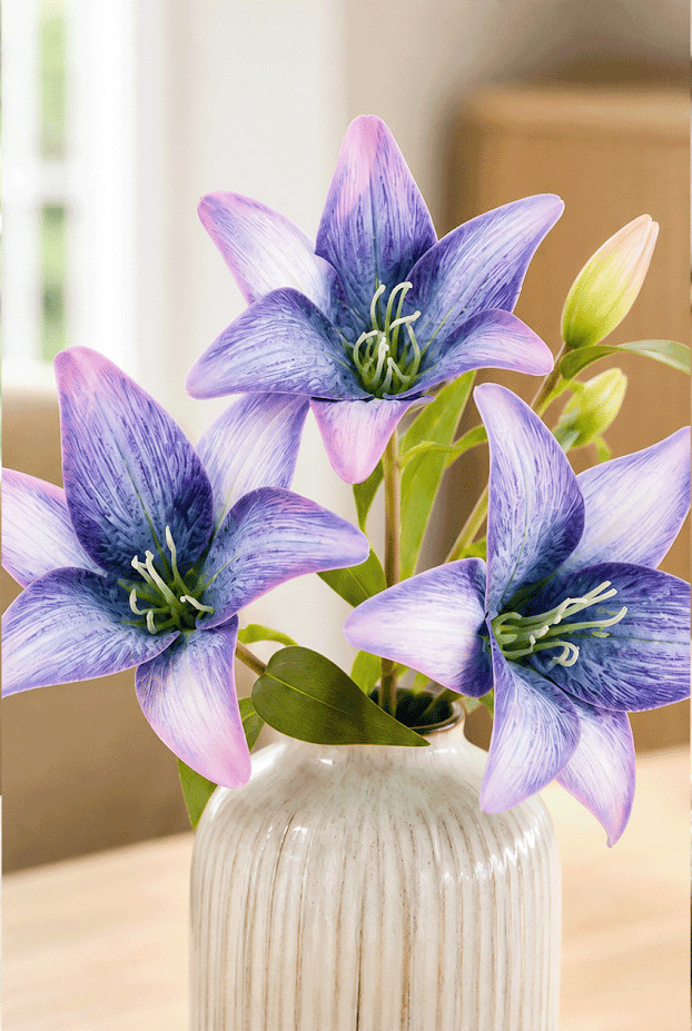Set of 5 Botanical Lily Artificial Flower Stem