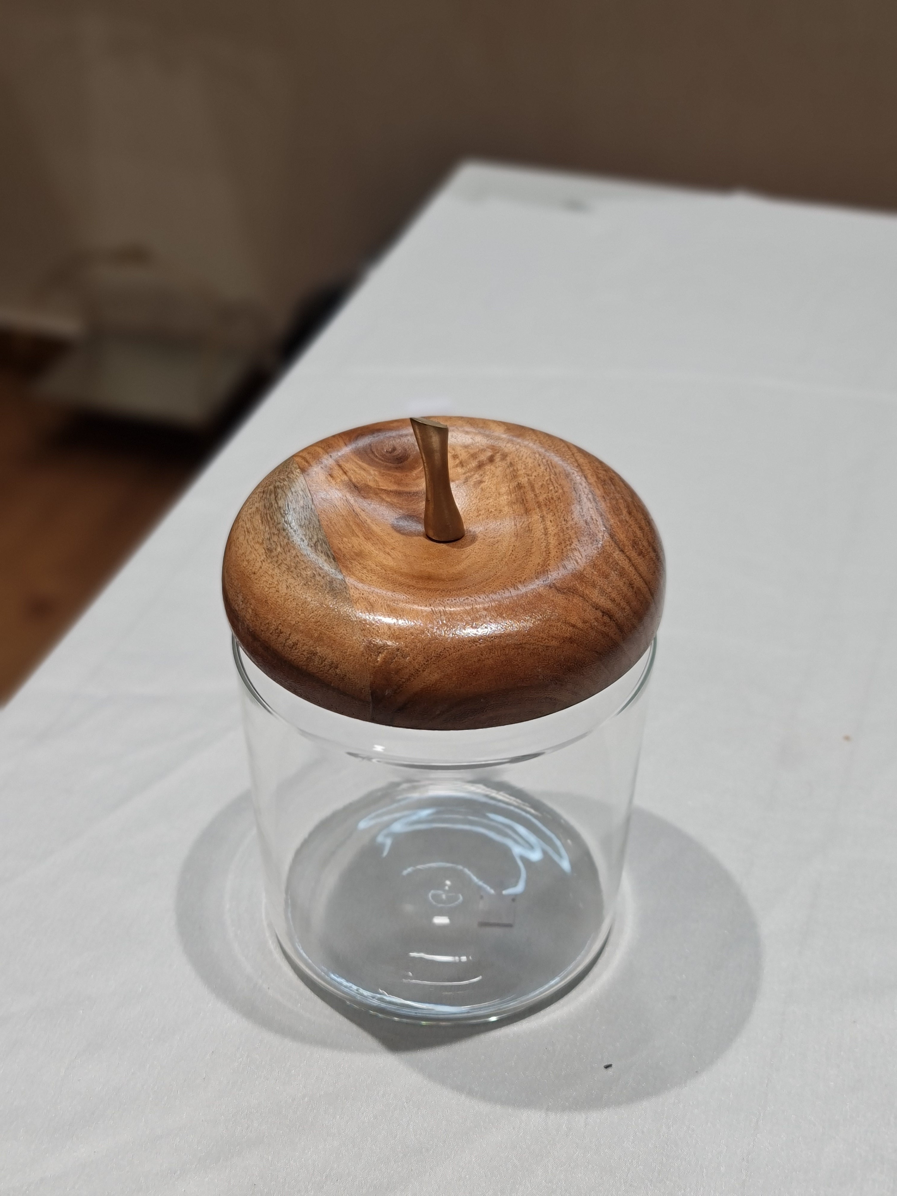 Apple & Pear Glass Storage Jars with Wooden Lids (Set of 2)