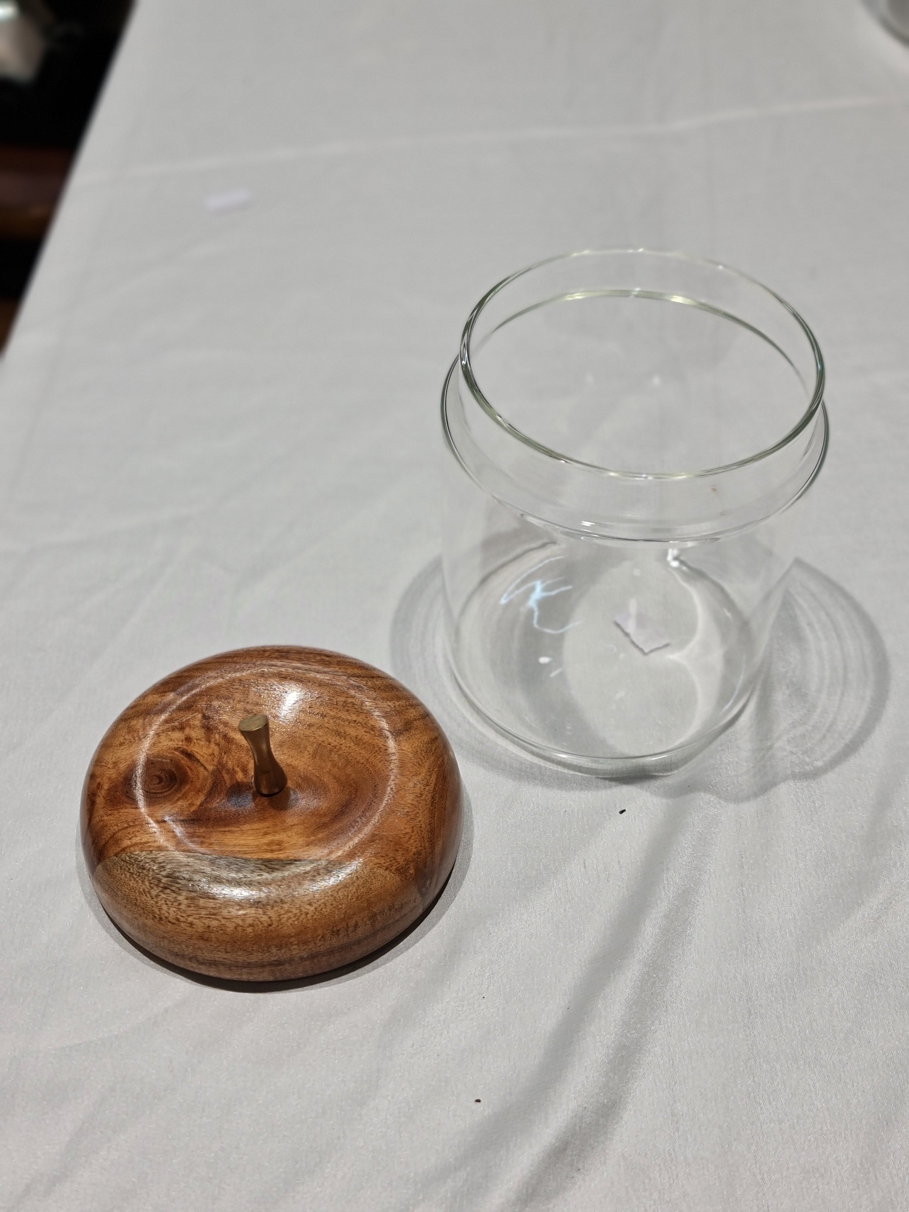 Apple & Pear Glass Storage Jars with Wooden Lids (Set of 2)