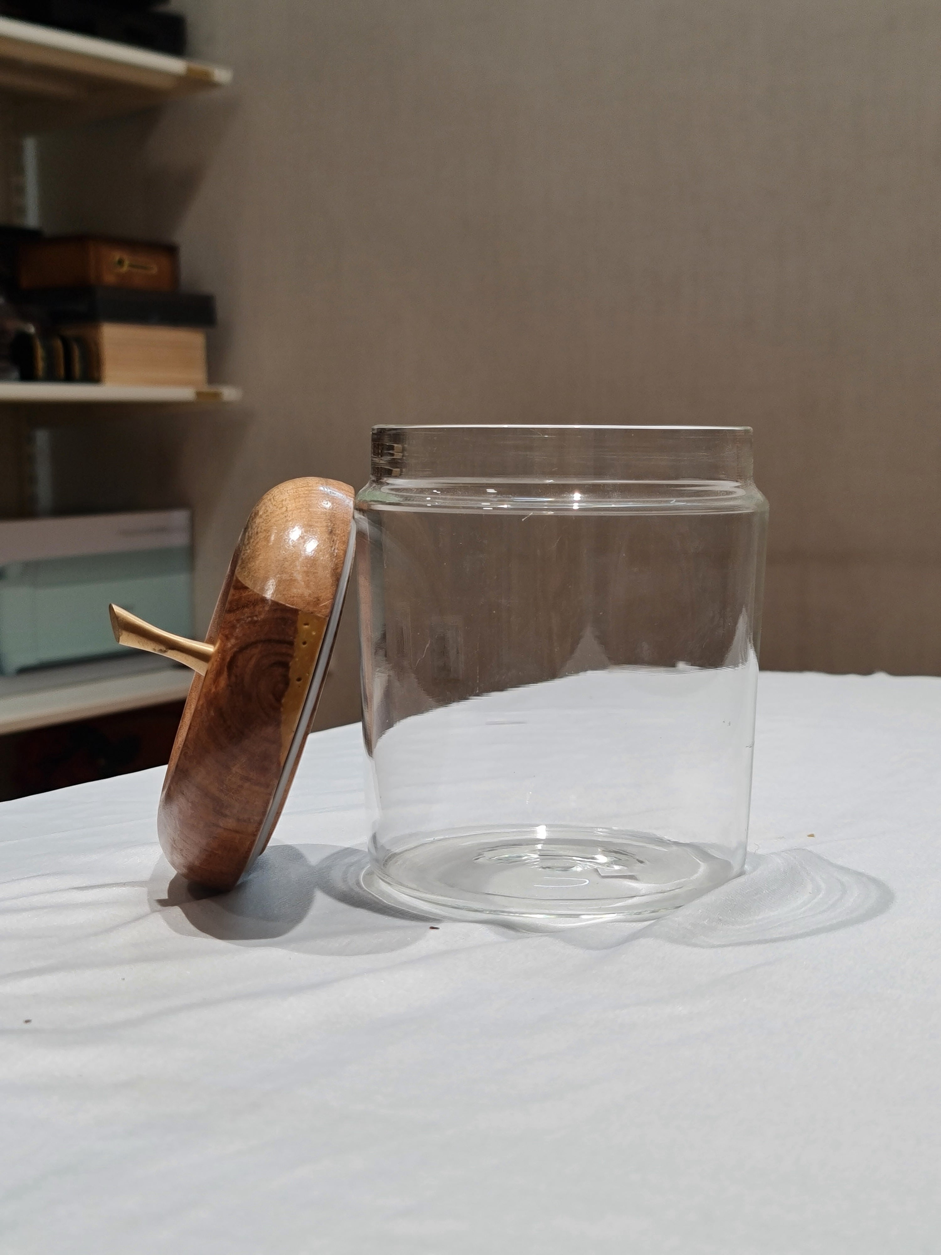 Apple & Pear Glass Storage Jars with Wooden Lids (Set of 2)