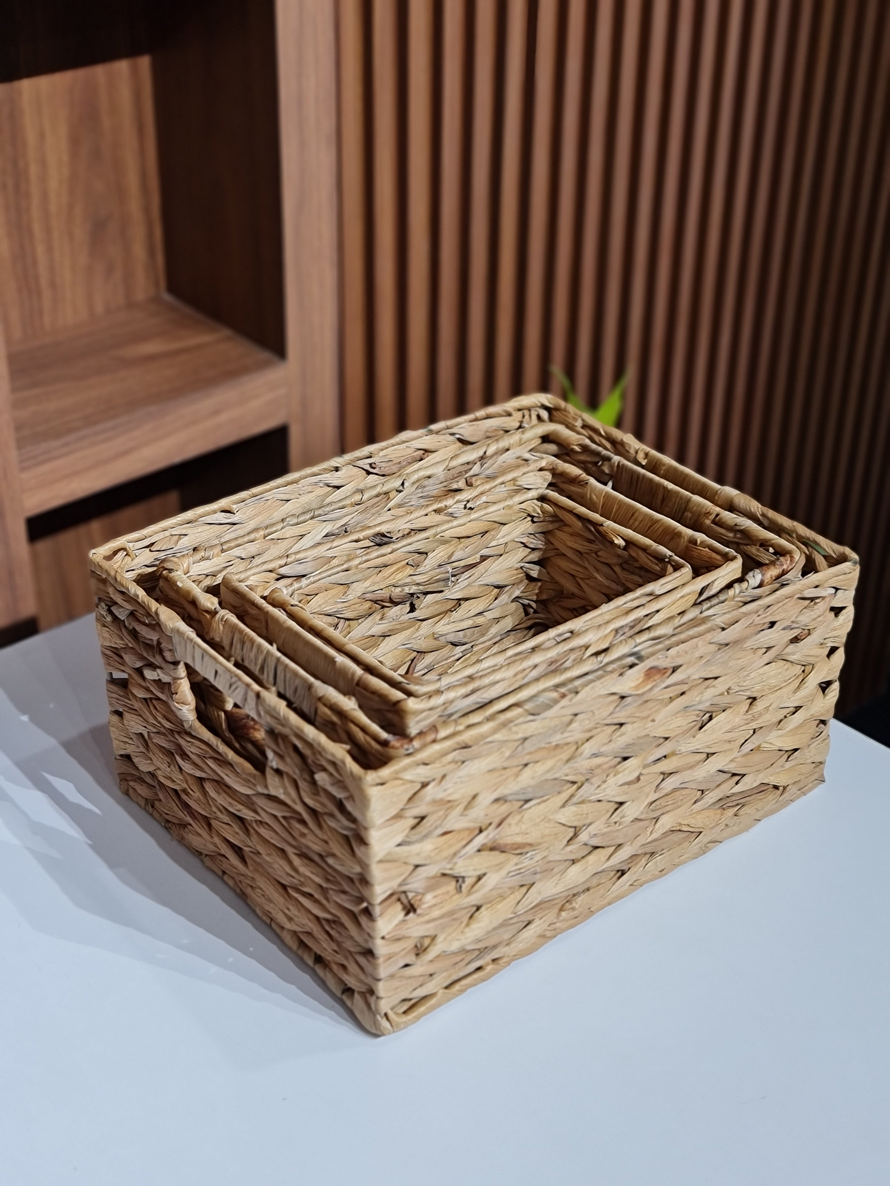 Set of 4 Water Hyacinth Storage Basket