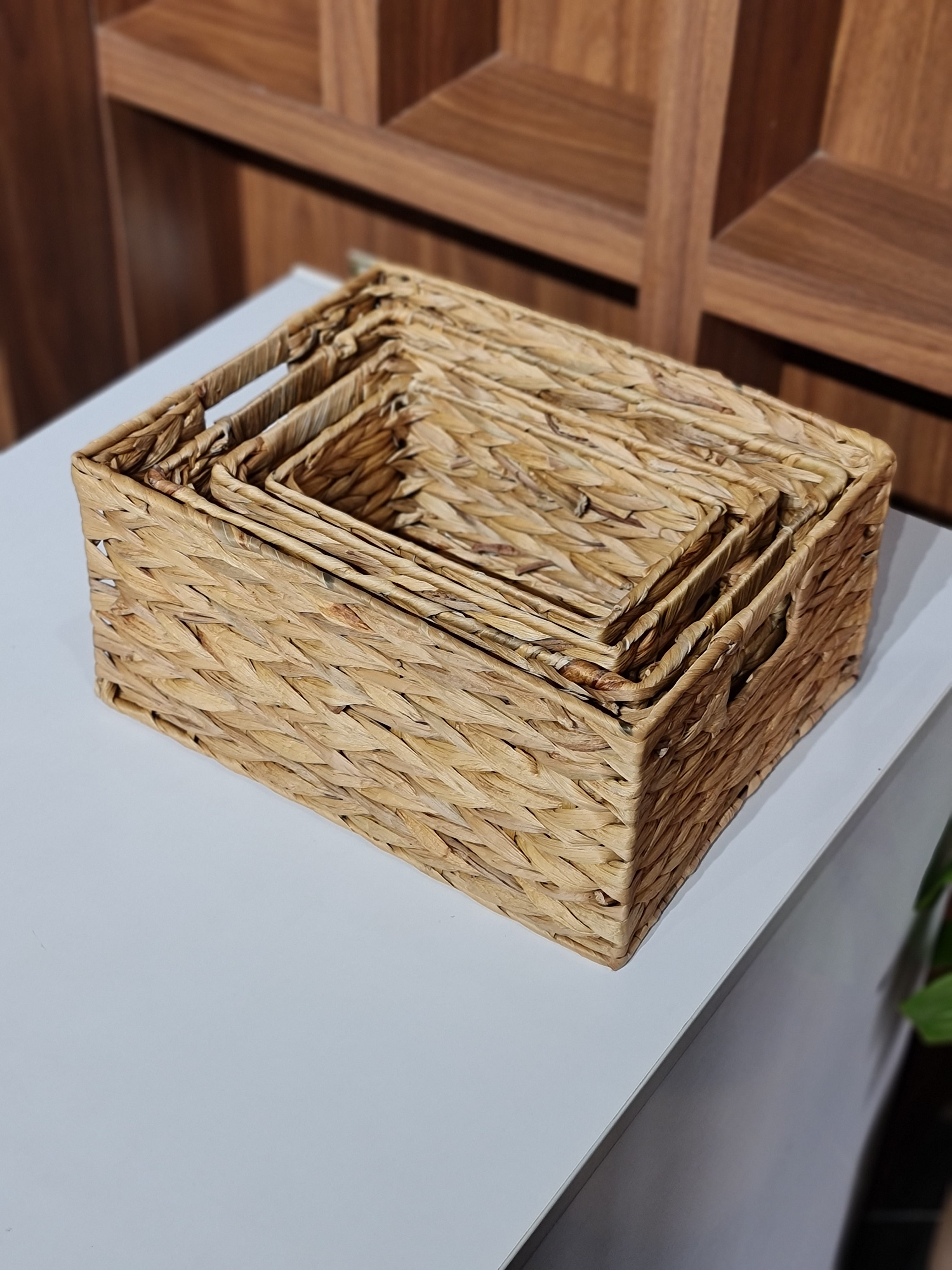 Set of 4 Water Hyacinth Storage Basket
