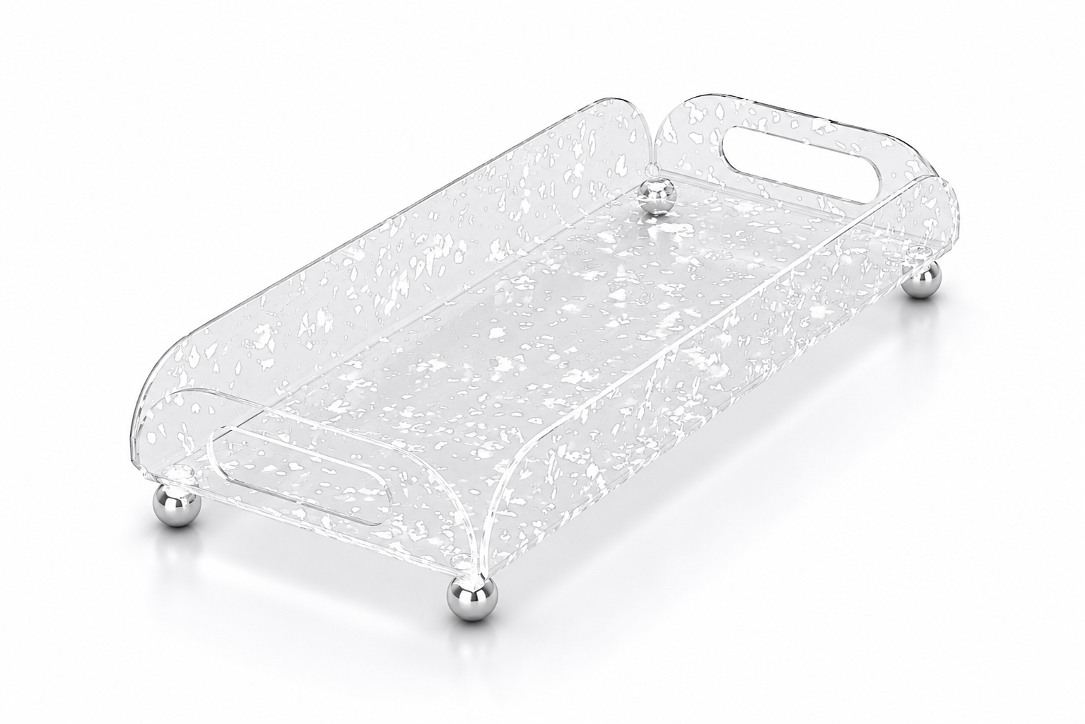 Set of 3 Premium Clear Acrylic Display Riser Stand with Crystal Pattern