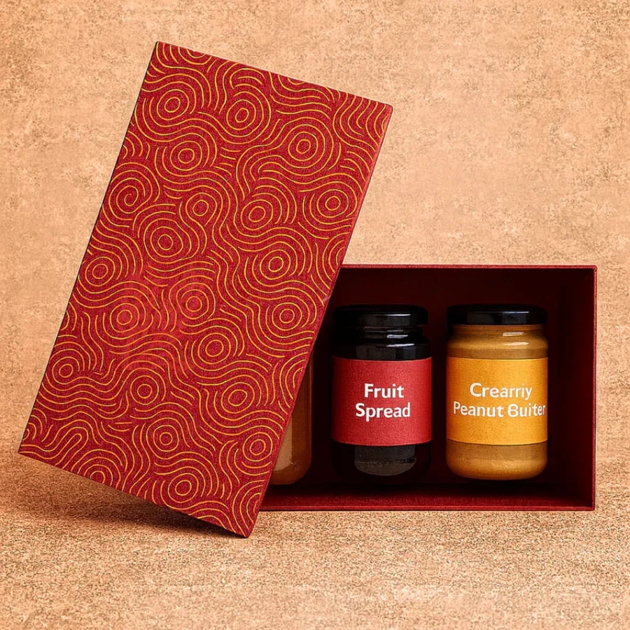 Red Gold Rectangle Rigid Gift Box - Hamper Box