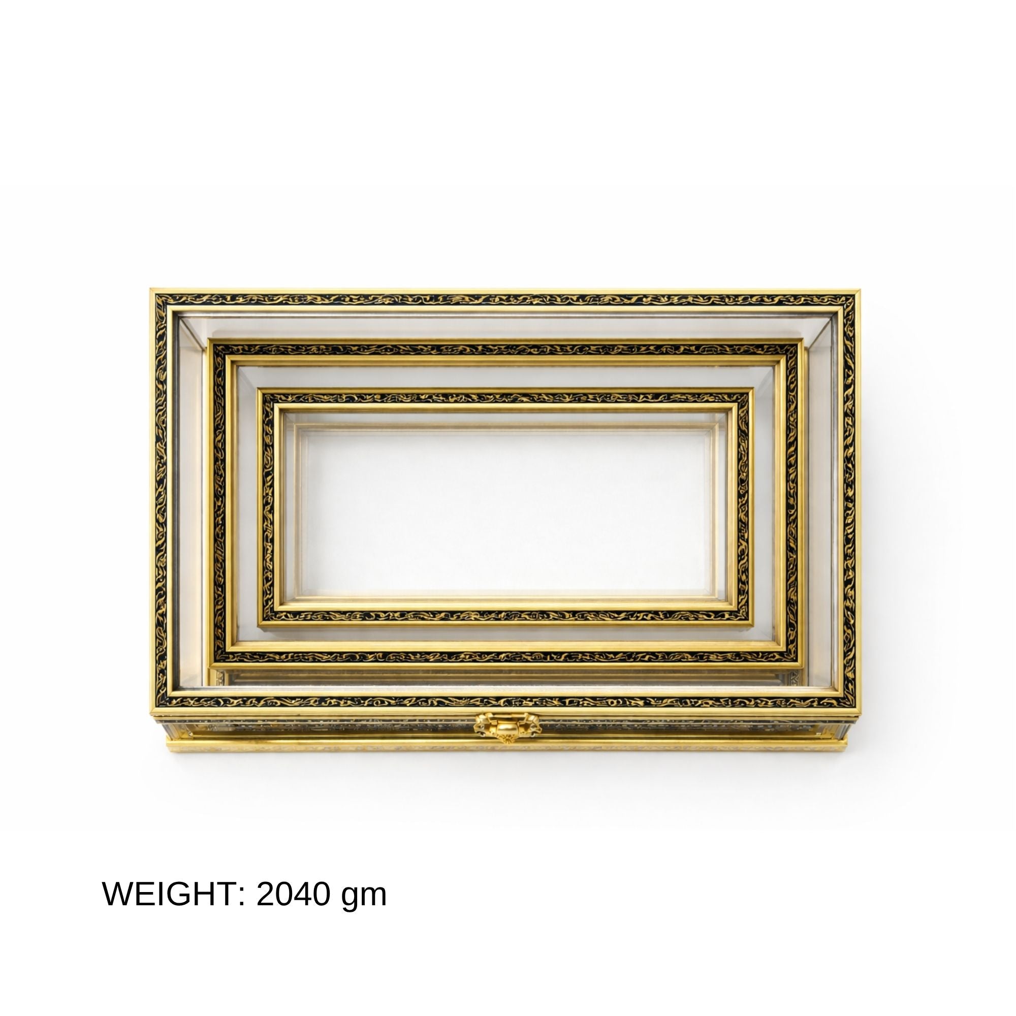 Gold-Trim Acrylic Display Box | Set of 3 | Trousseau & Gifting Packaging