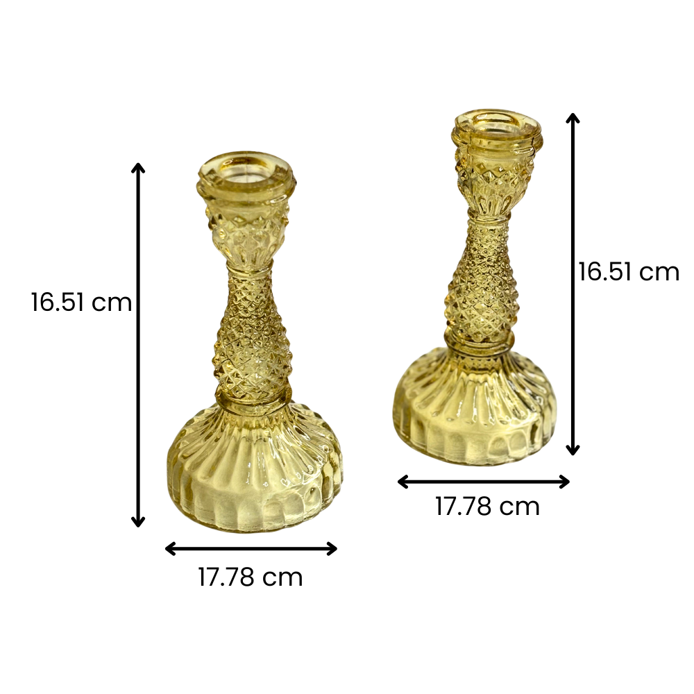Elegant Glass Candle Holders - set of 2