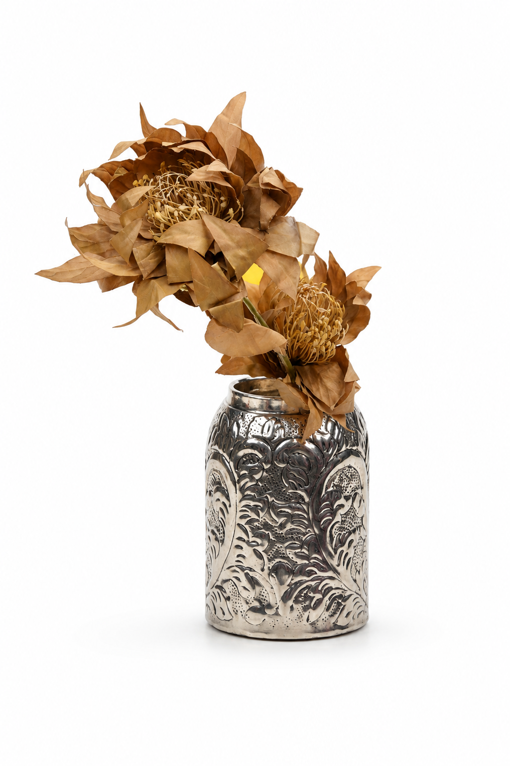 Artificial Protea Flower Stem (one stem) | Dried-Look Luxury Faux Flower | 49 cm | Home Décor