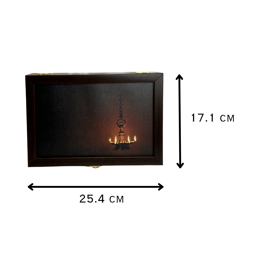 Handcrafted Wooden Deepam Box | Elegant Gifting Box for Diwali