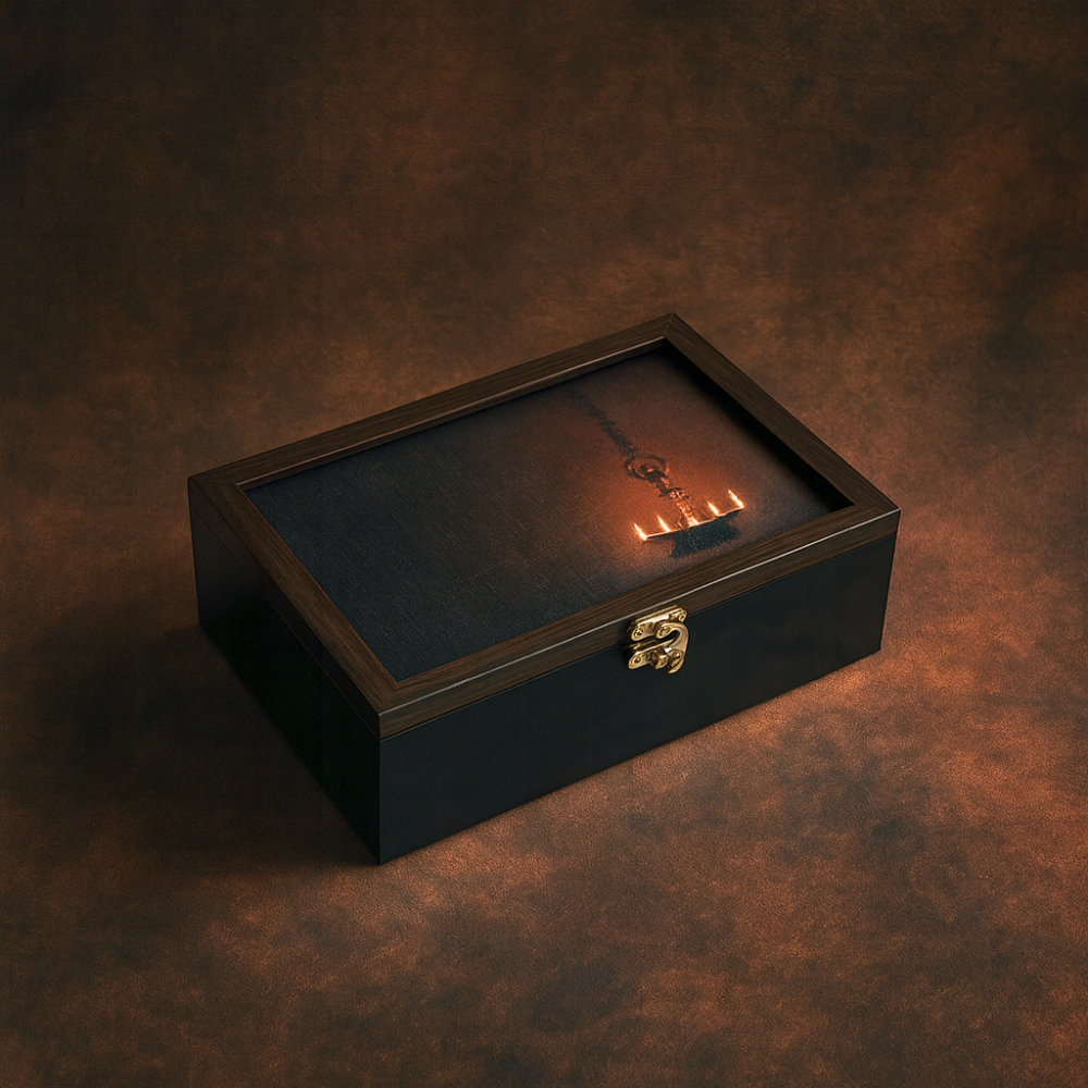 Handcrafted Wooden Deepam Box | Elegant Gifting Box for Diwali