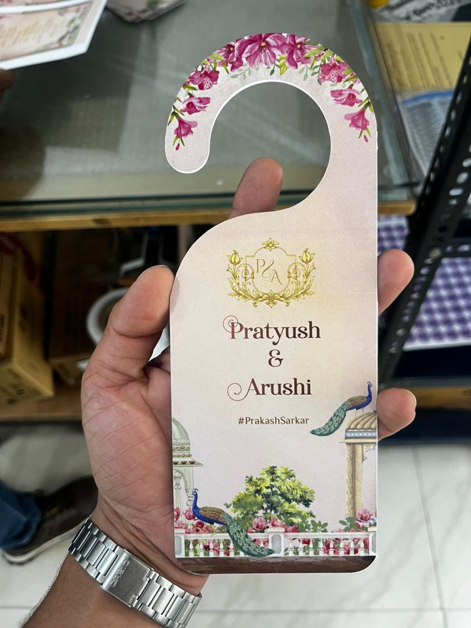 Personalised Room Reserved Wedding Door Hangers – Set of 50