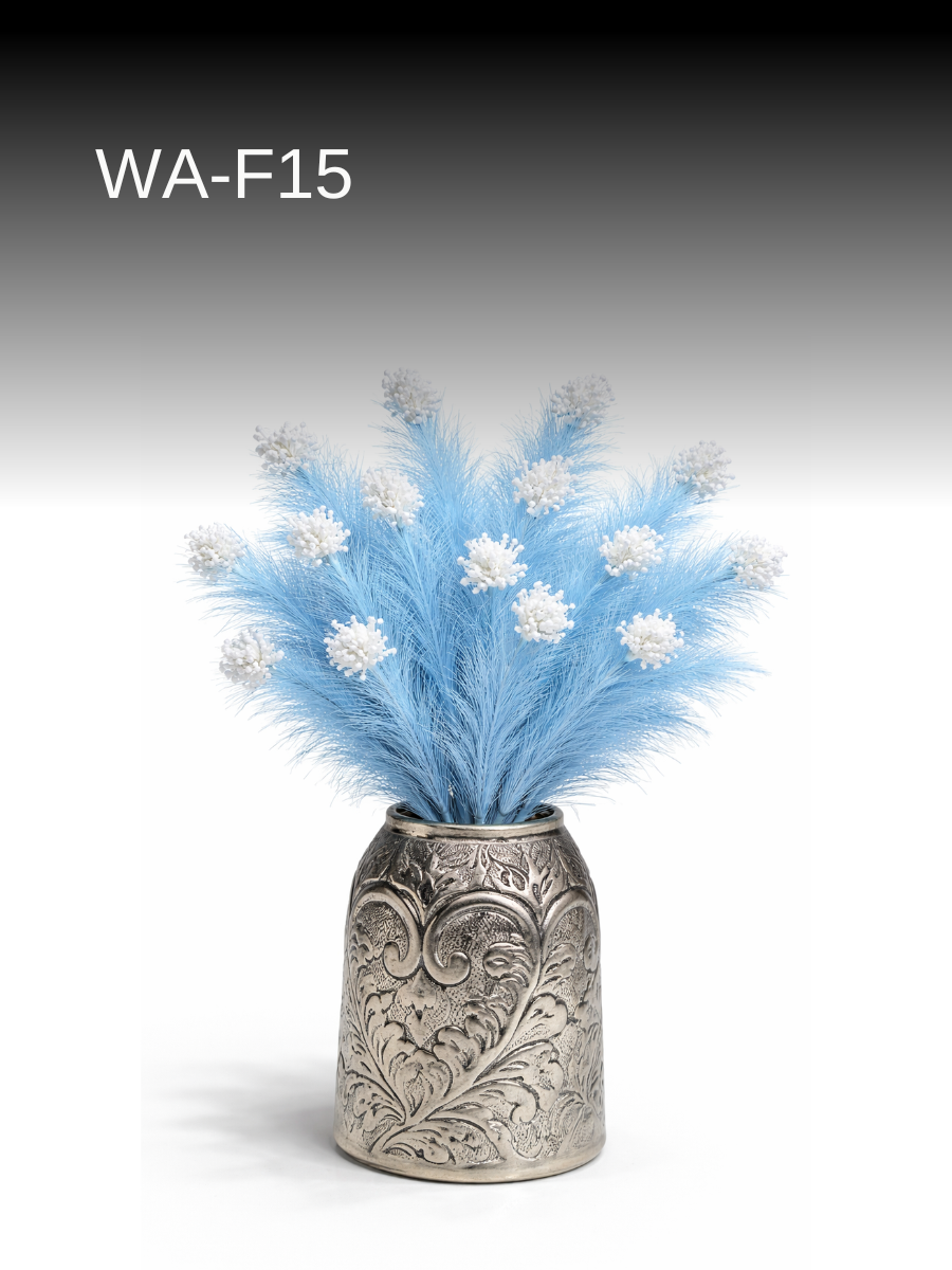 Pack of 2 Imported Decorative Flower Stems | Pearl-tip Pampas | 87 cm