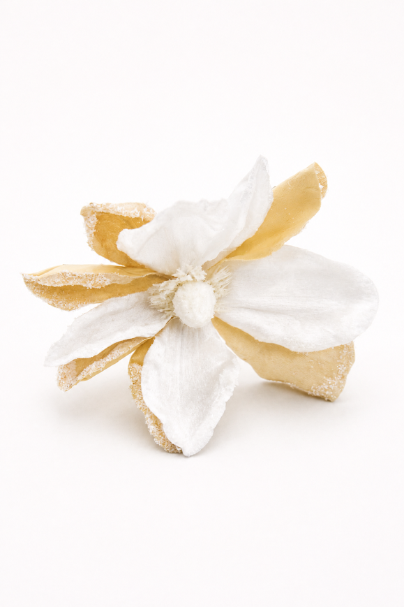 Set of 5 Frosted Sugar Magnolia Artificial Flower