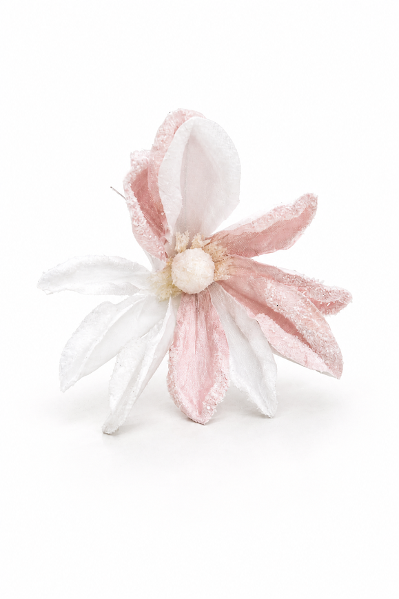 Set of 5 Frosted Sugar Magnolia Artificial Flower