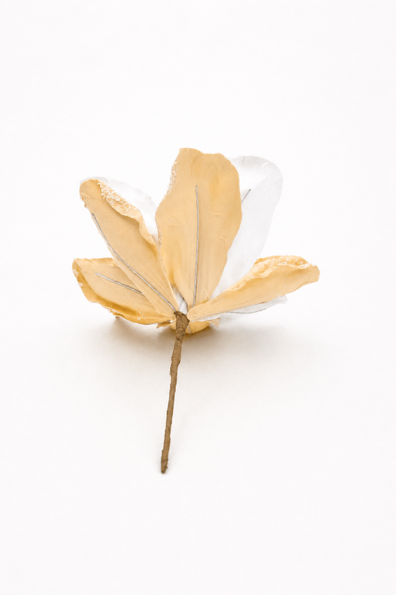 Set of 5 Frosted Sugar Magnolia Artificial Flower