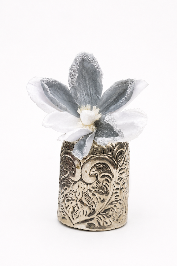 Set of 5 Frosted Sugar Magnolia Artificial Flower