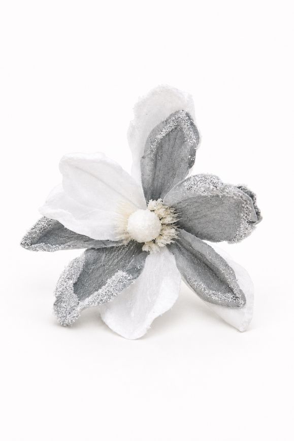 Set of 5 Frosted Sugar Magnolia Artificial Flower