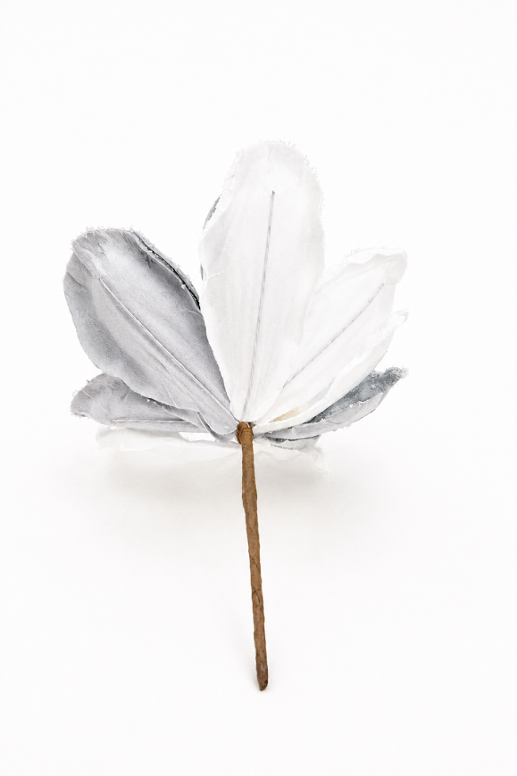 Set of 5 Frosted Sugar Magnolia Artificial Flower