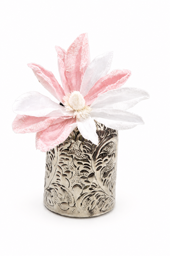 Set of 5 Frosted Sugar Magnolia Artificial Flower