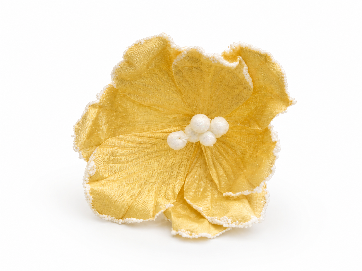 Set of 5 Pearl Edge Hibiscus Artificial Flower