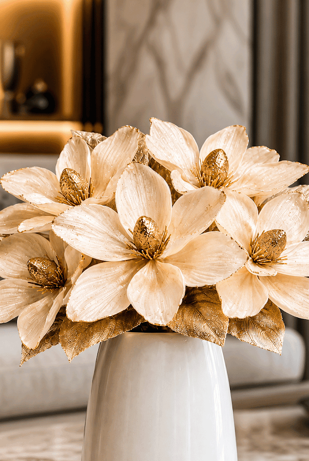 Set of 5 Glitter Edge Anemone Artificial Flower