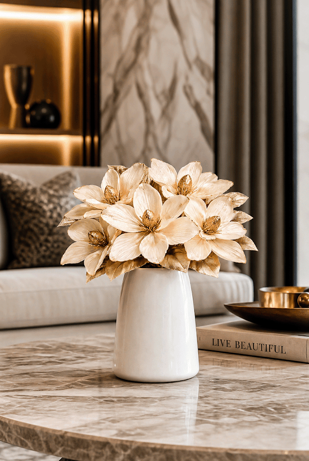 Set of 5 Glitter Edge Anemone Artificial Flower