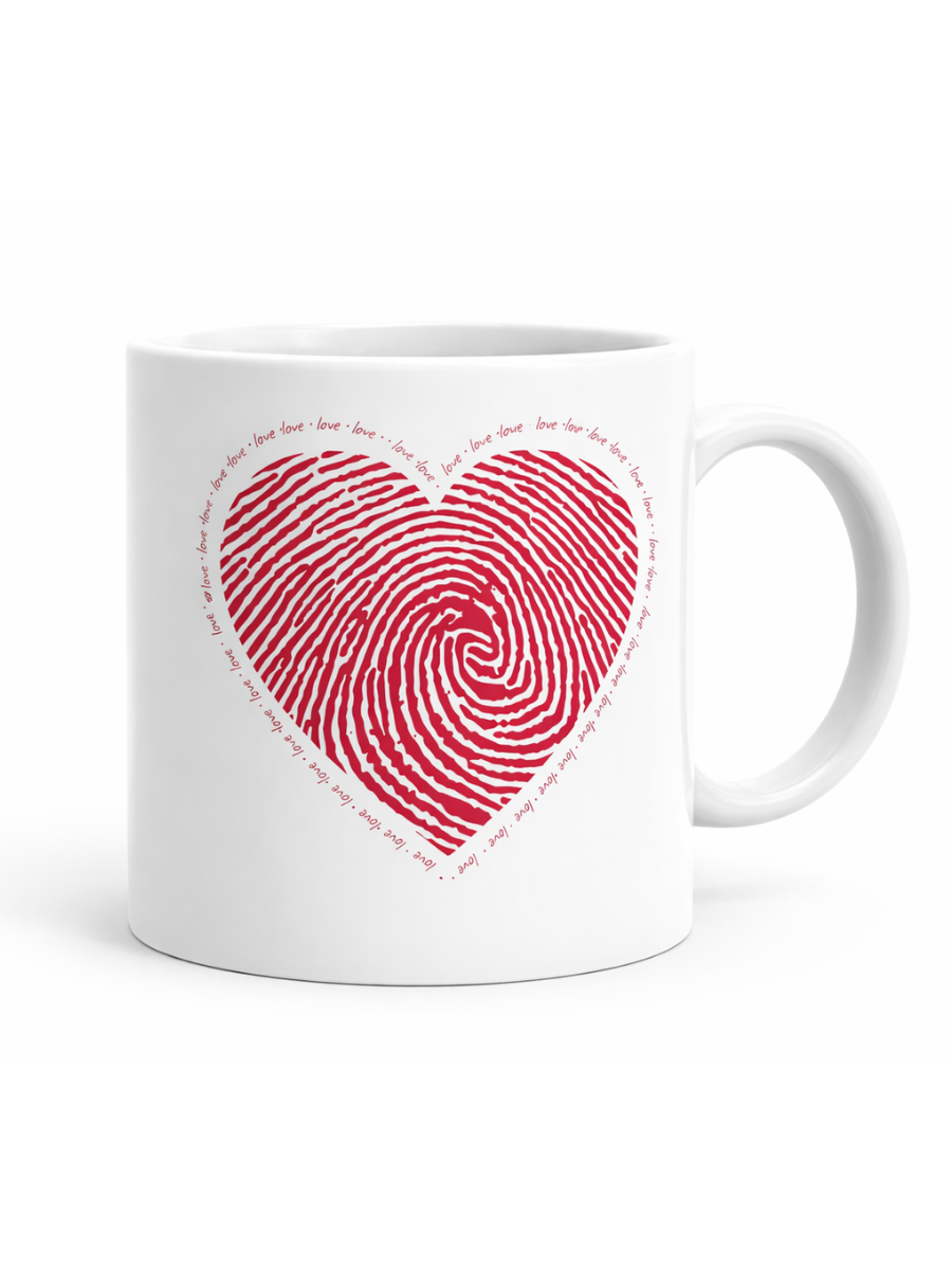 Fingerprint Heart Mug for Valentine's Day