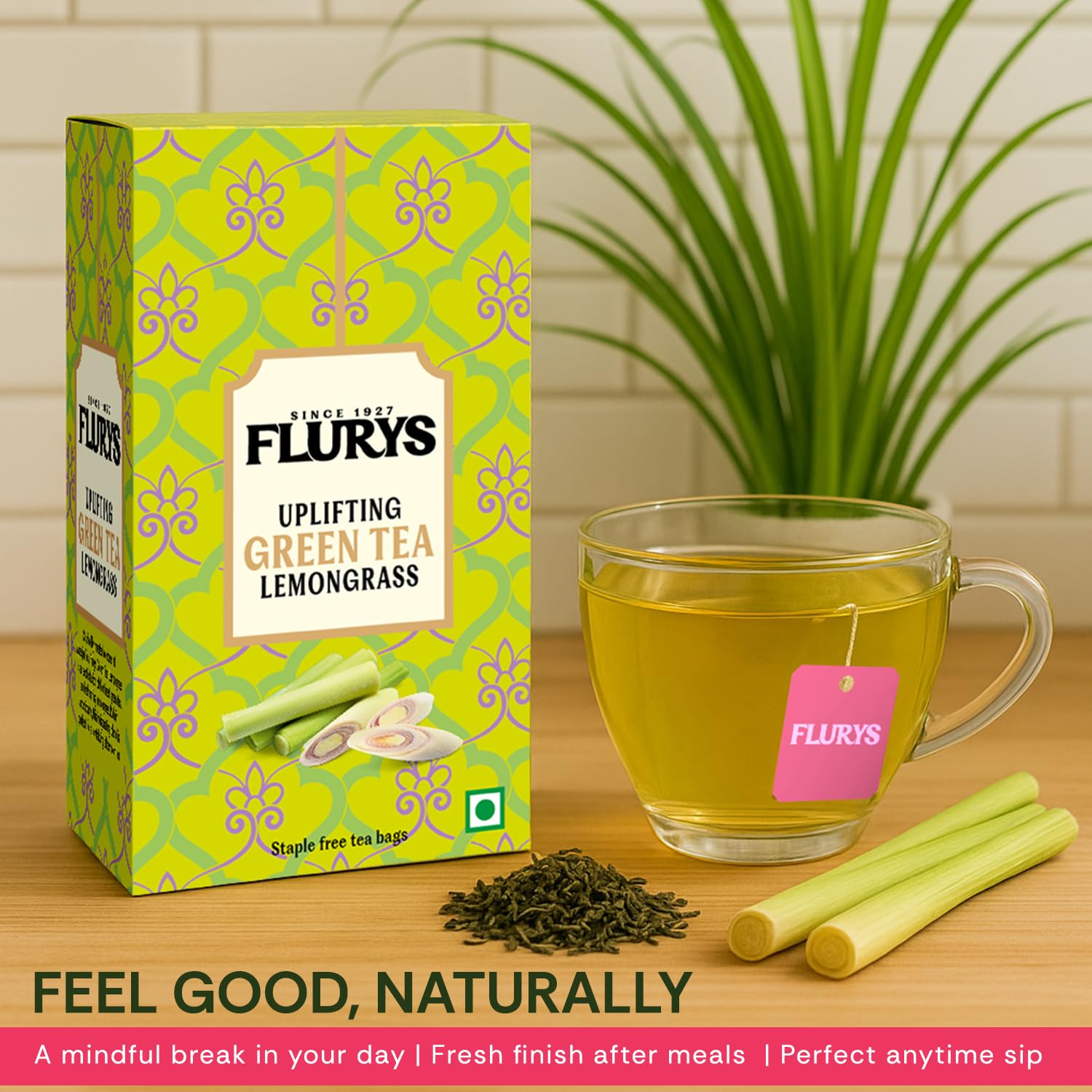 Flurys Green Tea Lemongrass 25 Tea Bags
