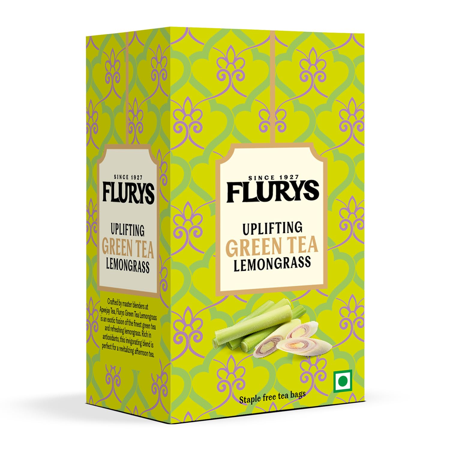 Flurys Green Tea Lemongrass 25 Tea Bags