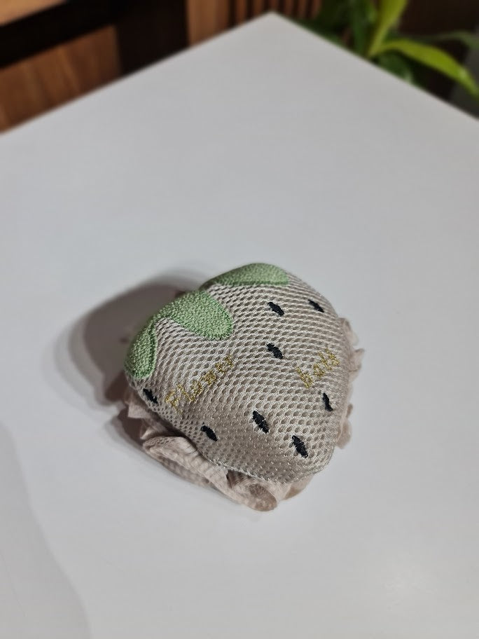 Cute Strawberry Bath Sponge - Exfoliating Body Scrubber Pouf