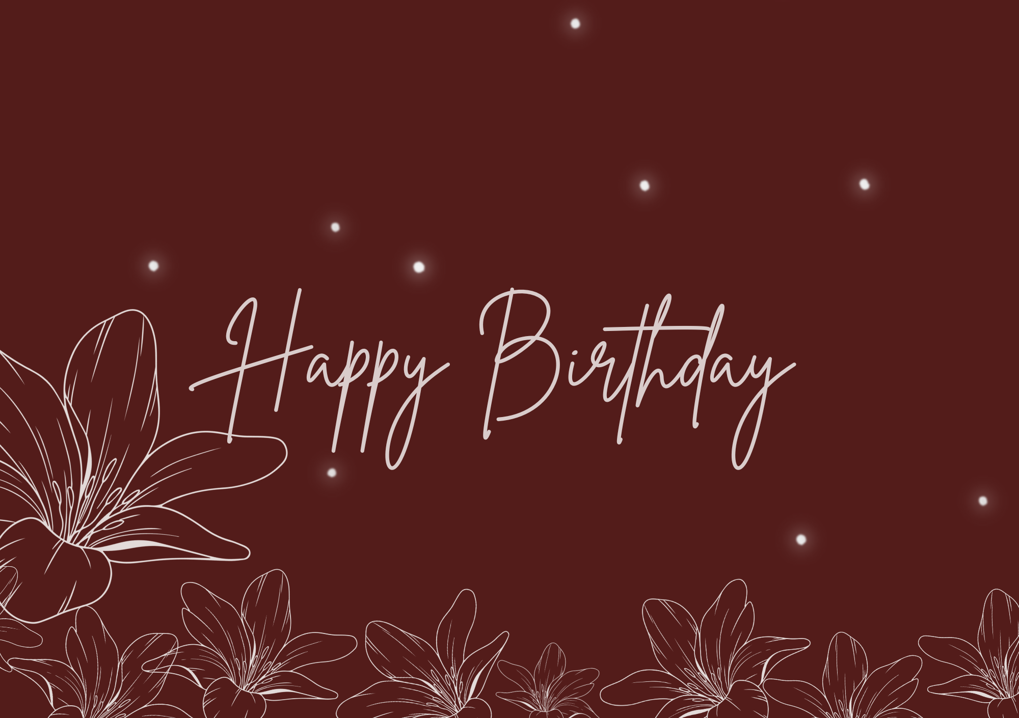 Happy Birthday Floral Greeting Card - A5 Size