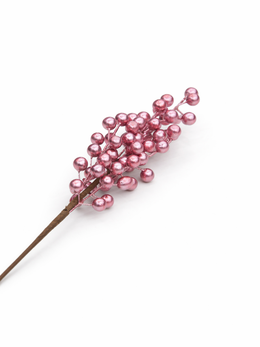 Frosted Artificial Foam Berry Stem — Wedding Bouquet & DIY Décor Spray