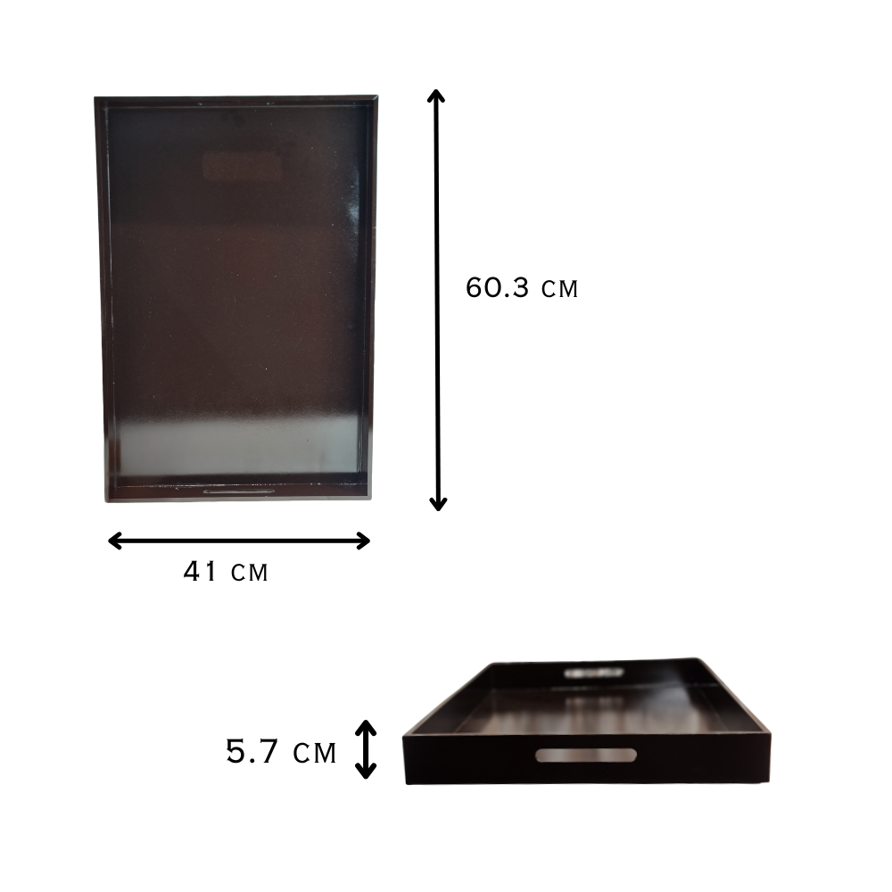 Handcrafted Brown Large Wooden Serving Tray