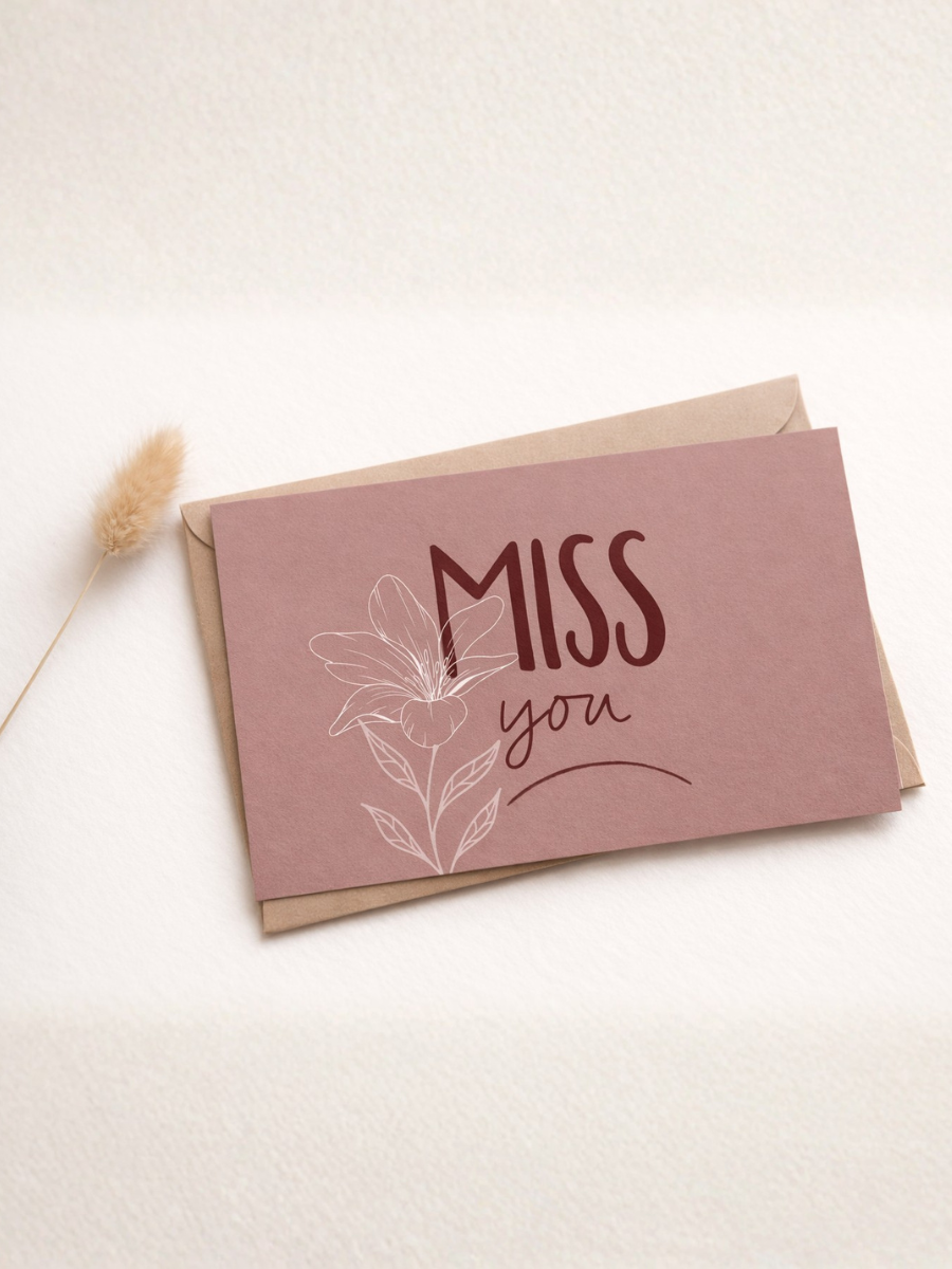 "Miss You" A5 Greeting Card - 240 GSM