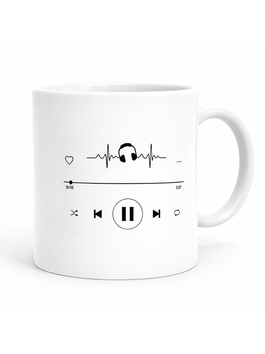 Music Player Valentine day special printed mug
