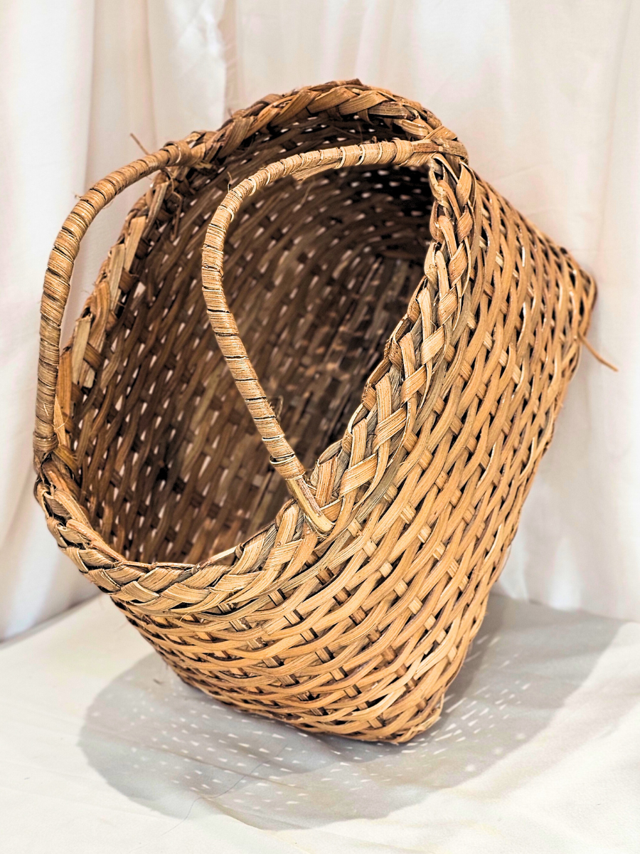 Handwoven Natural Wicker Basket with Handles (31 Cm L X 37 cm H x 20 Cm W)