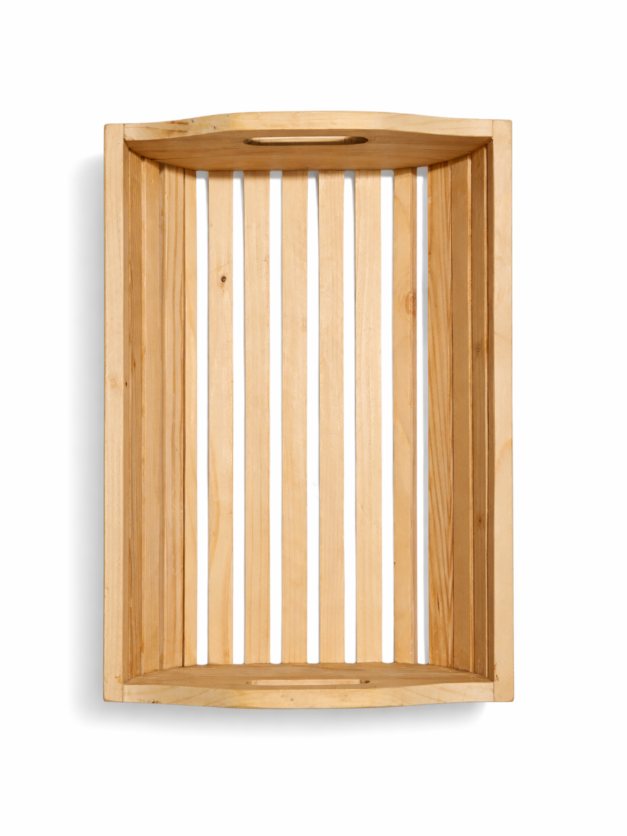 Pine Wood Serving Tray with Cut-Out Handles