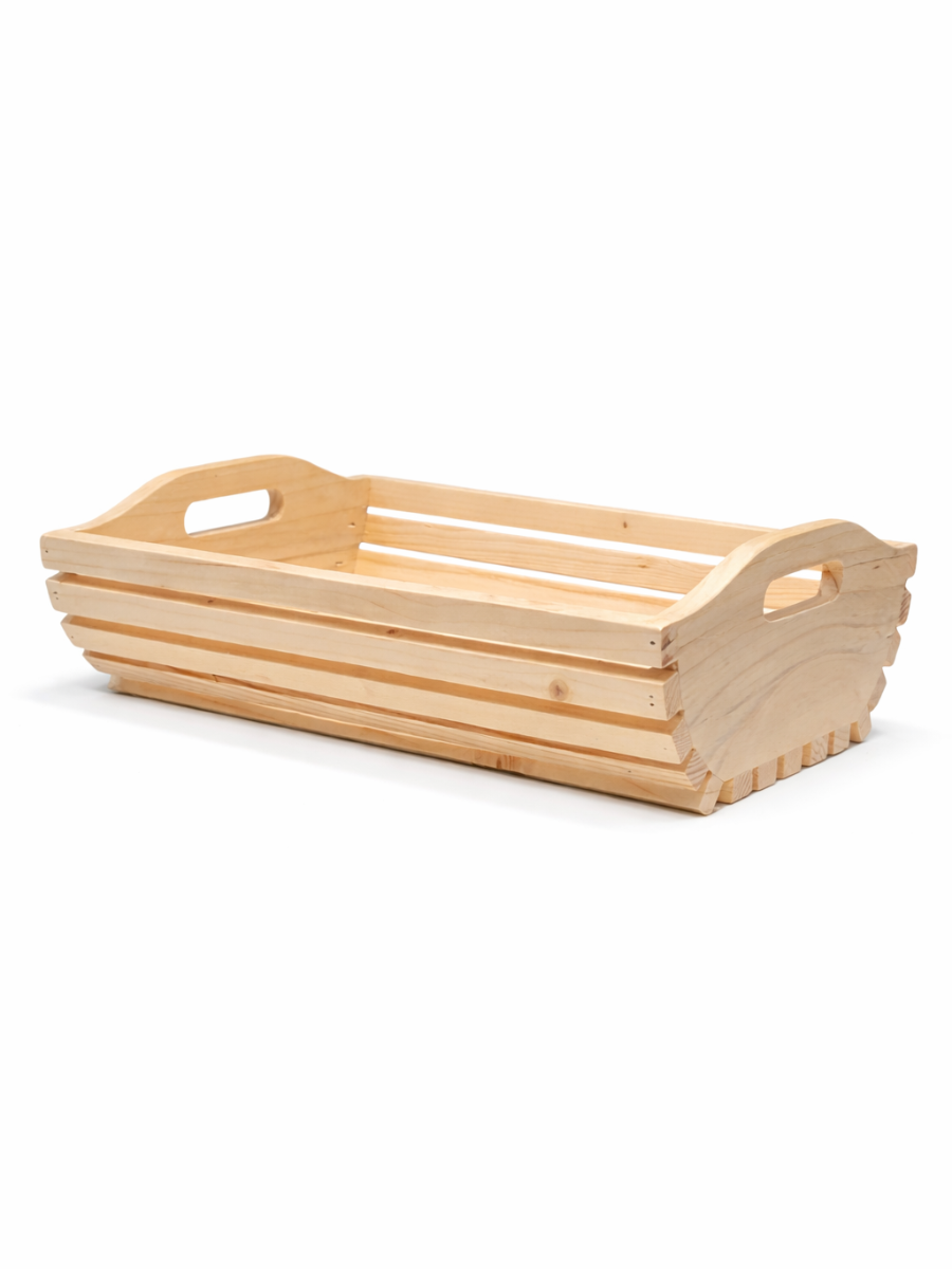 Pine Wood Serving Tray with Cut-Out Handles