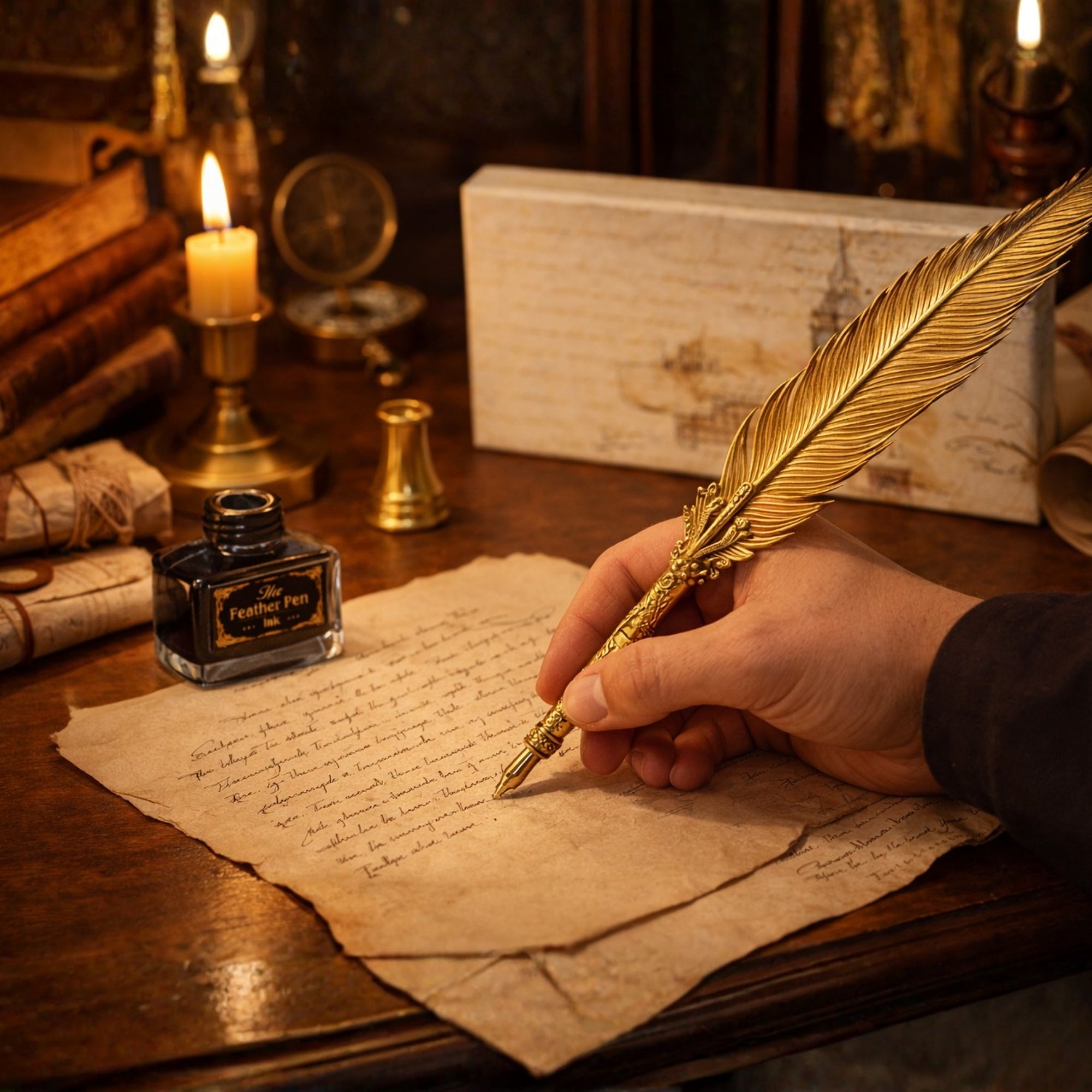 Feather Quill Dip Pen Calligraphy Set
