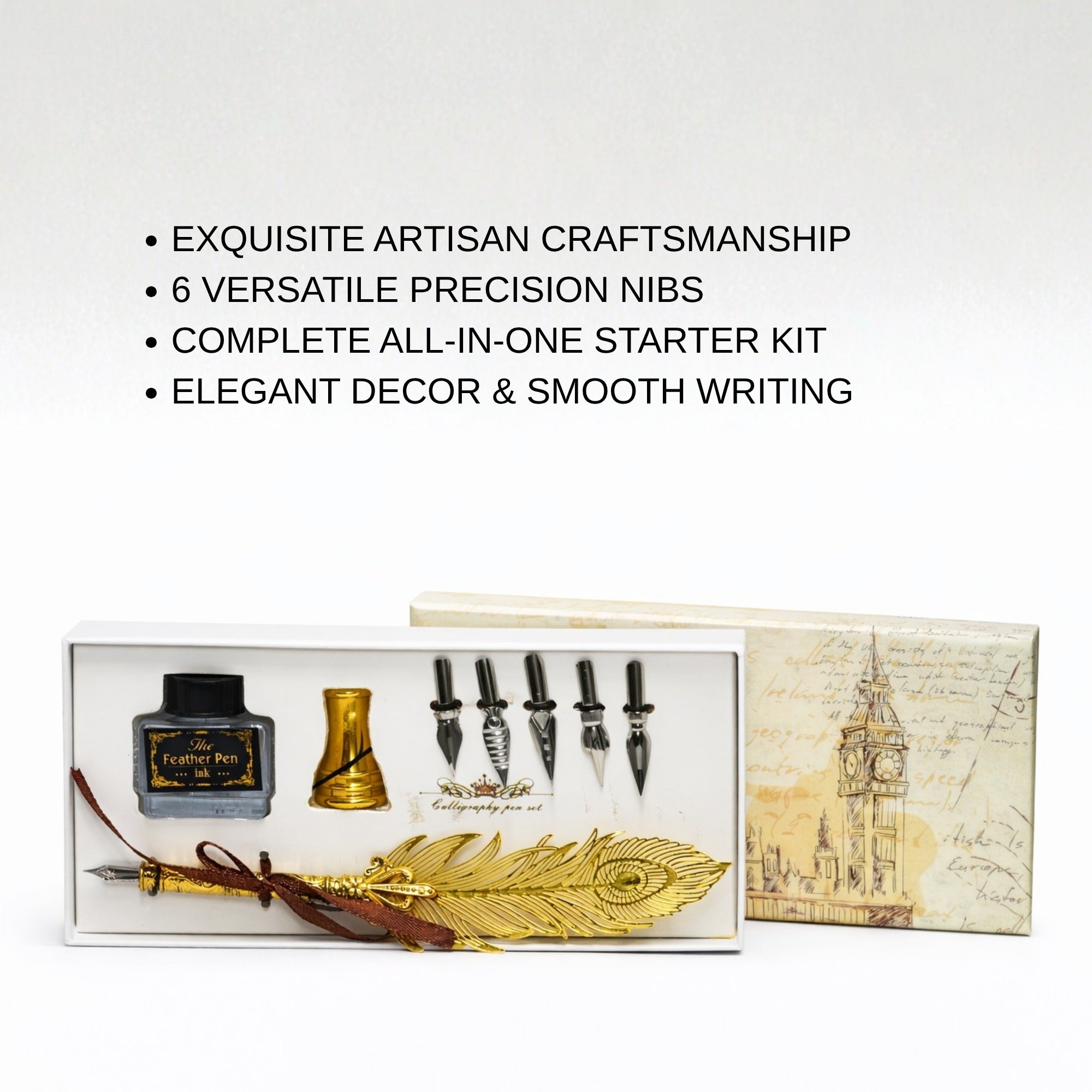 Feather Quill Dip Pen Calligraphy Set