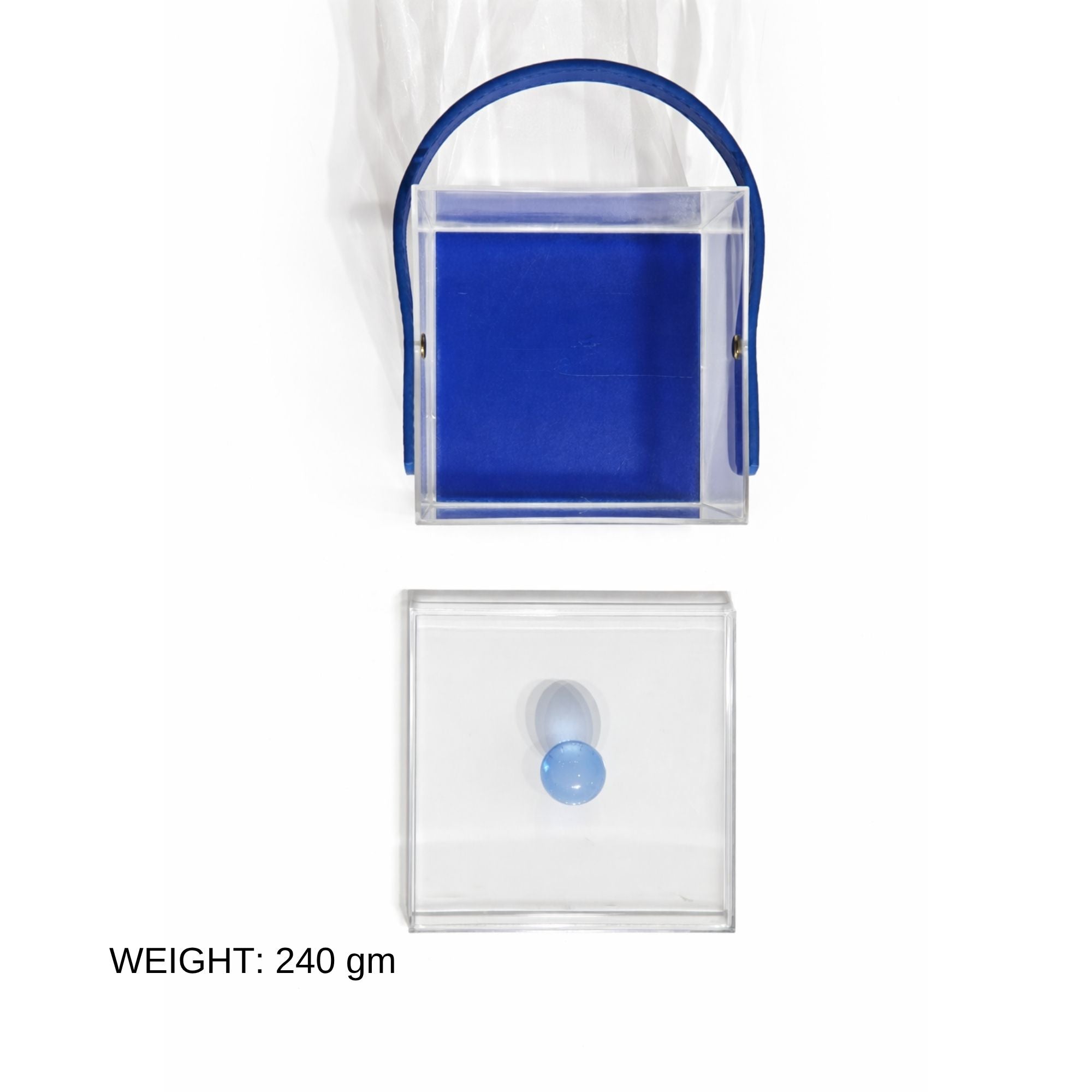 Clear Acrylic Gift Box with Lid & Leather Handle | Transparent Square Keepsake Box