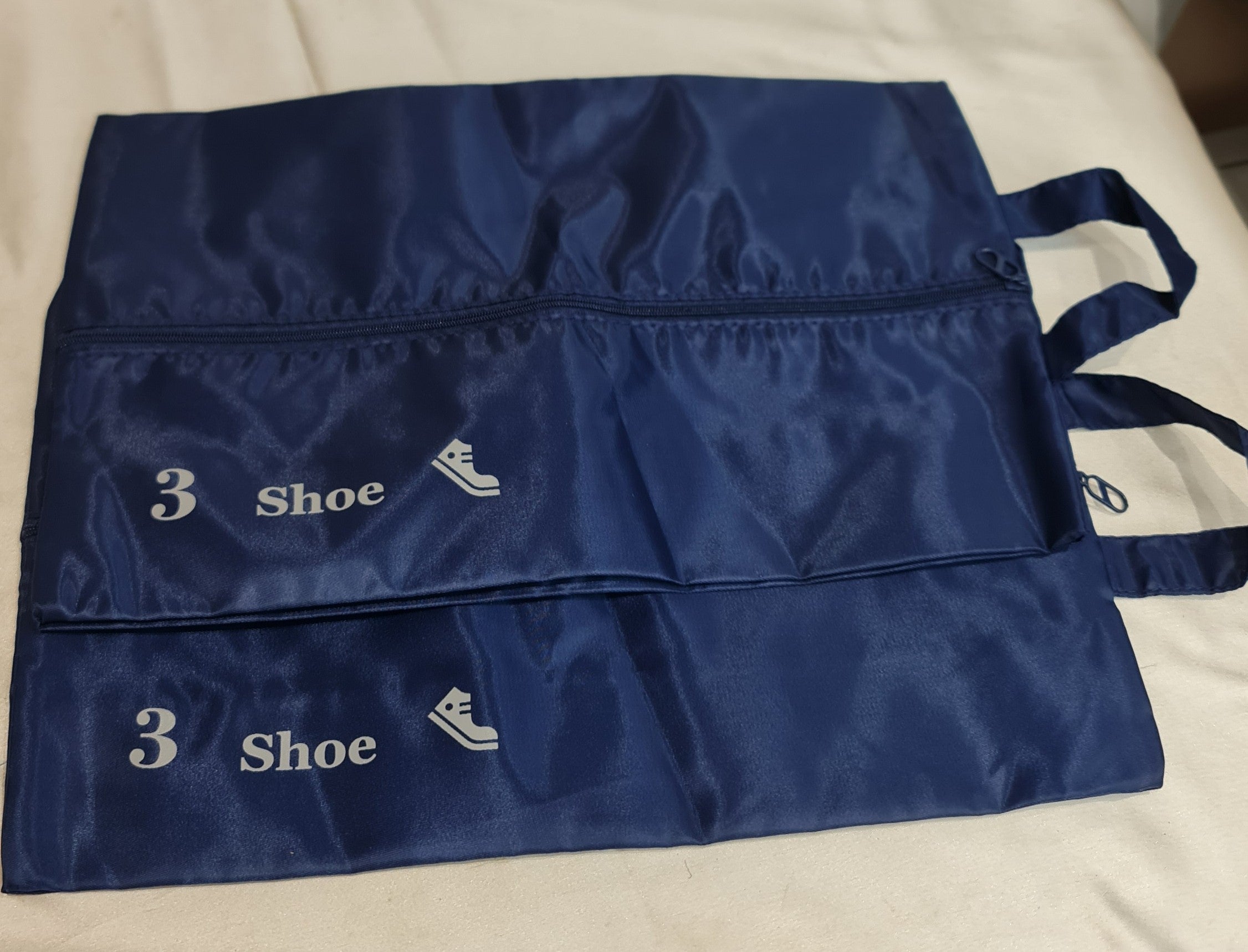 Premium Navy Shoe Bag Organiser for Travel & Storage (Pack of 2)