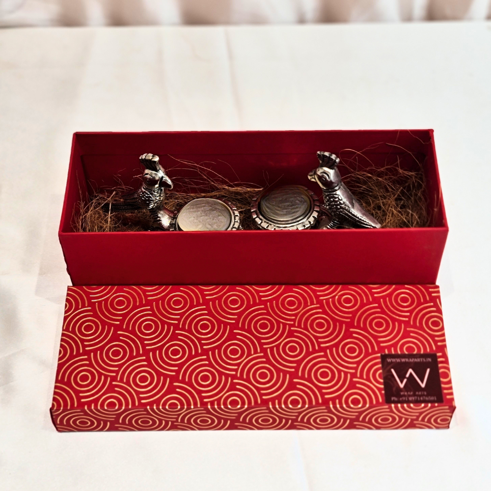 Wraparts Parrot Diya (Silver set of 2)