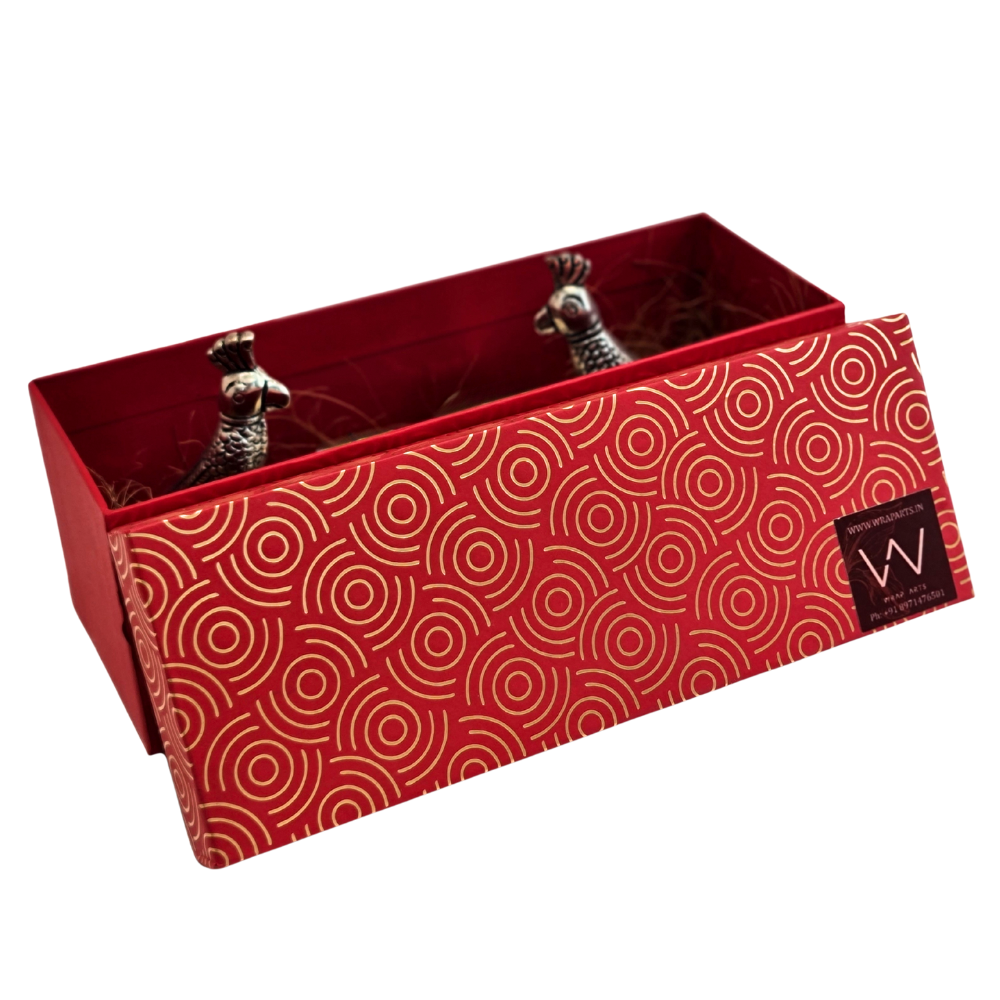 Wraparts Parrot Diya (Silver set of 2)